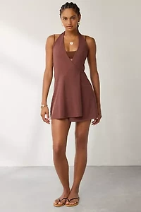 Frankies Bikinis Brown Sugar Evening Cloud Knit Wrap Mini Dress