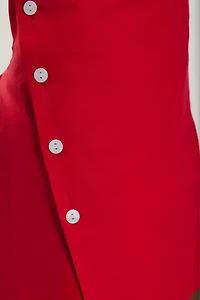 Frankies Bikinis West Wrap Button Down Halter Mini Dress