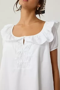 Frankies Bikinis Sunday Morning Cotton Babydoll Mini Dress
