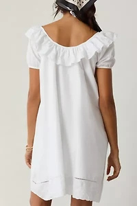 Frankies Bikinis Sunday Morning Cotton Babydoll Mini Dress