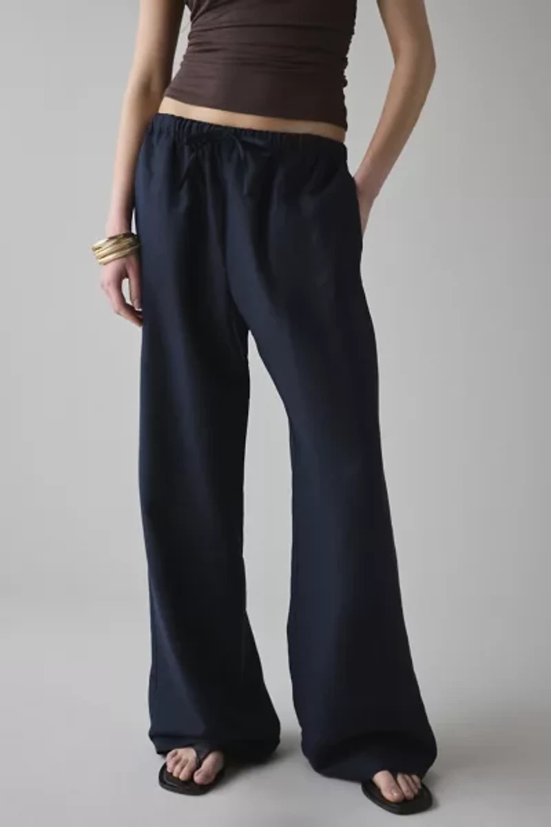 Lioness Idyllic Linen-Cotton Blend Low-Rise Straight Leg Pant