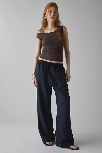 Lioness Idyllic Linen-Cotton Blend Low-Rise Straight Leg Pant
