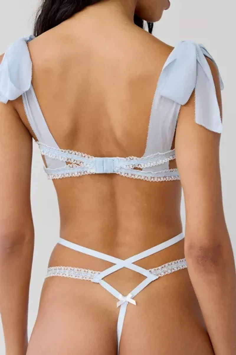 For Love & Lemons Blair Bow Strappy Thong