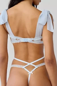 For Love & Lemons Blair Bow Strappy Thong