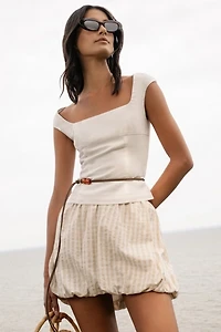 Onia Air Linen Bubble Mini Skirt