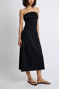 Onia Air Linen Smocked Maxi Dress