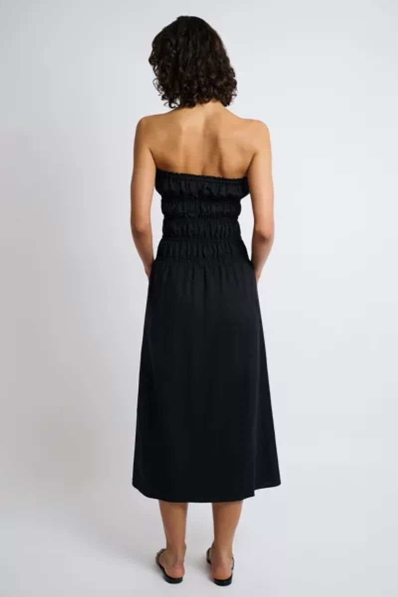 Onia Air Linen Smocked Maxi Dress