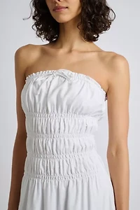 Onia Air Linen Smocked Midi Dress