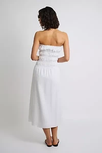 Onia Air Linen Smocked Midi Dress