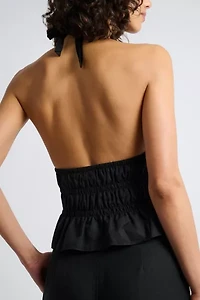 Onia Air Linen Smocked Halter Top