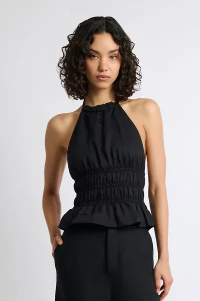 Onia Air Linen Smocked Halter Top