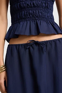 Onia Air Linen Smocked Halter Top