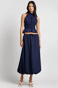 Onia Air Linen Smocked Halter Top