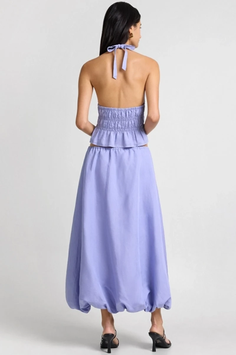 Onia Air Linen Smocked Halter Top