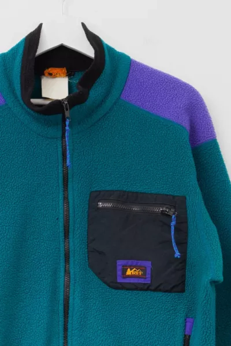 Vintage 1990s REI Distressed Technical Zipper Fleece Jacket
