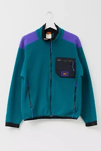 Vintage 1990s REI Distressed Technical Zipper Fleece Jacket