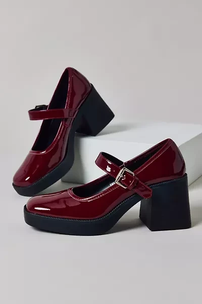 Raid London Favia Patent Leather Mary Jane Heel