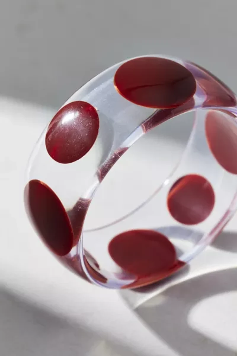 Clear Polka Dot Bangle Bracelet