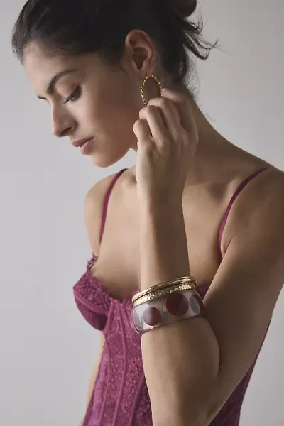 Clear Polka Dot Bangle Bracelet