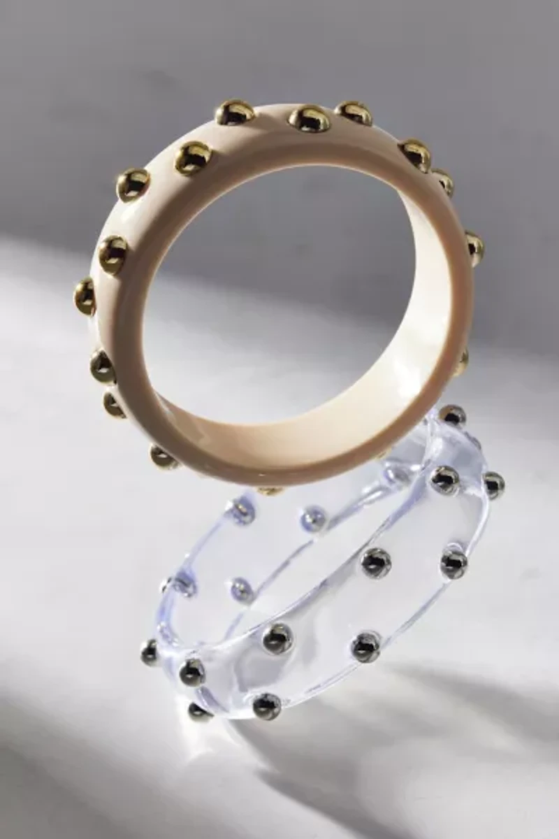 Studded Acrylic Bangle Bracelet