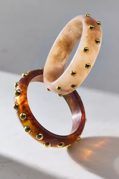 Studded Acrylic Bangle Bracelet