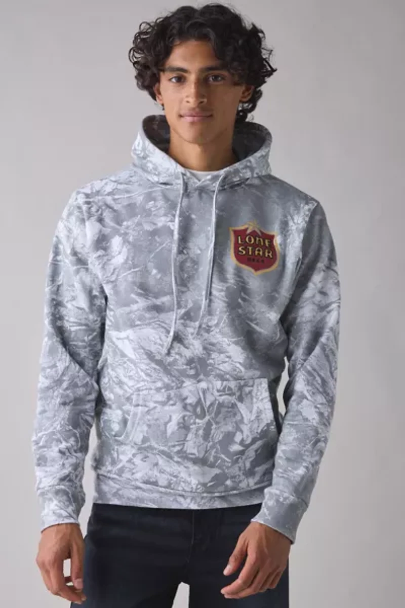 Lone Star Beer Graphic Camo Hoodie Sweatshirt