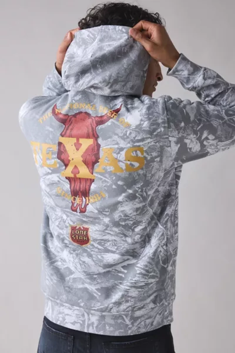 Lone Star Beer Graphic Camo Hoodie Sweatshirt