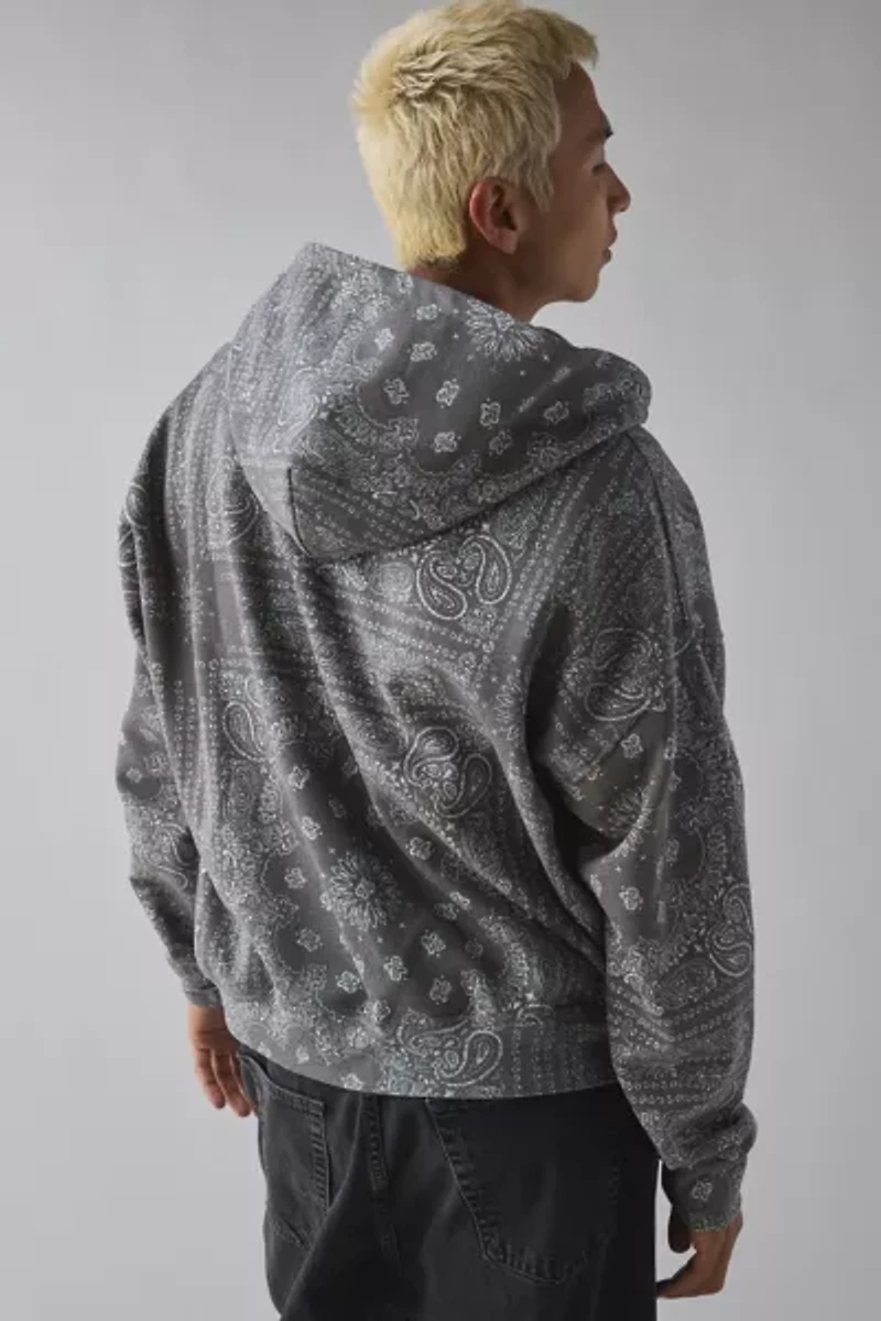 BDG Paisley Pattern Full-Zip Hoodie Sweatshirt