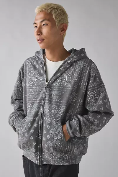 BDG Paisley Pattern Full-Zip Hoodie Sweatshirt