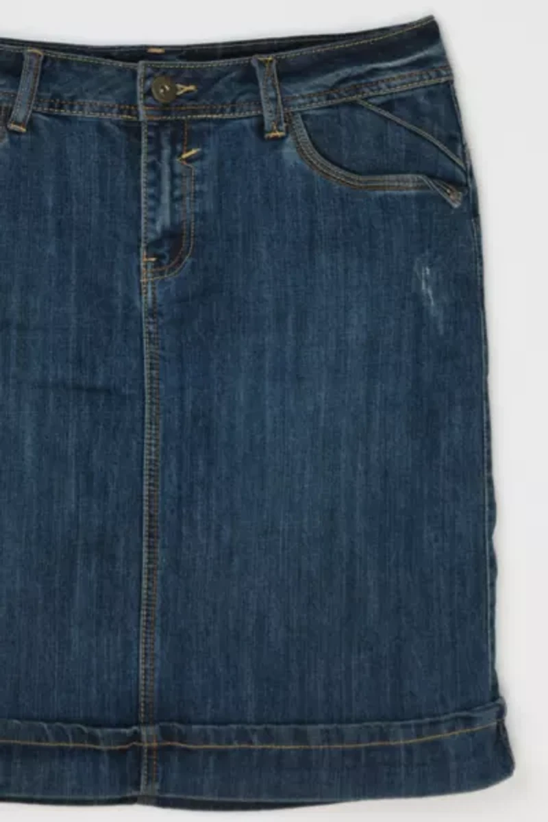 Vintage Y2k Studded Dark Wash Denim Mini Skirt