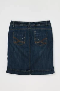 Vintage Y2k Studded Dark Wash Denim Mini Skirt