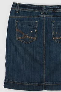 Vintage Y2k Studded Dark Wash Denim Mini Skirt