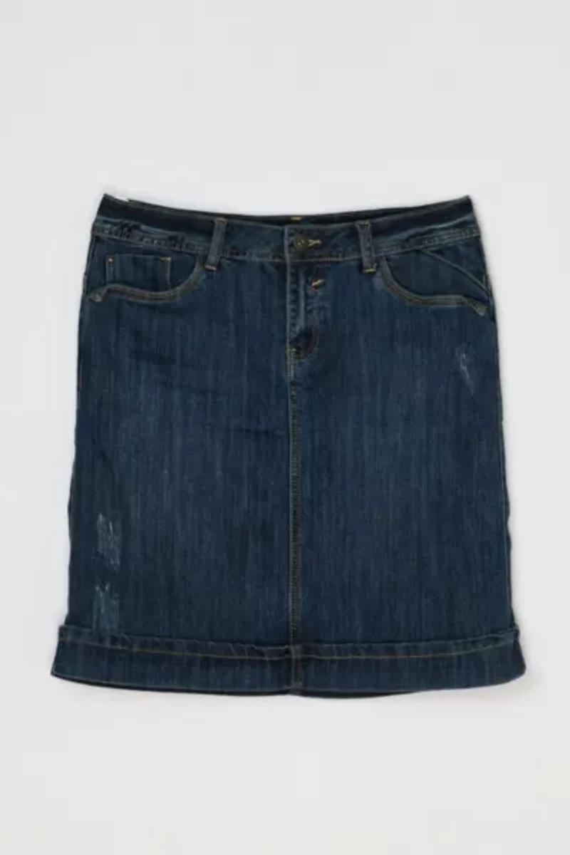 Vintage Y2k Studded Dark Wash Denim Mini Skirt