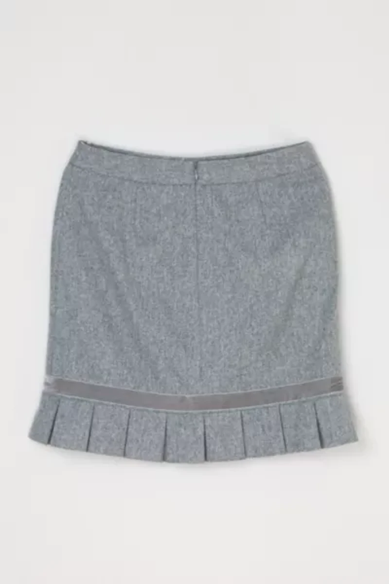 Vintage Y2k Pleated Mini Skirt with Velvet Bow