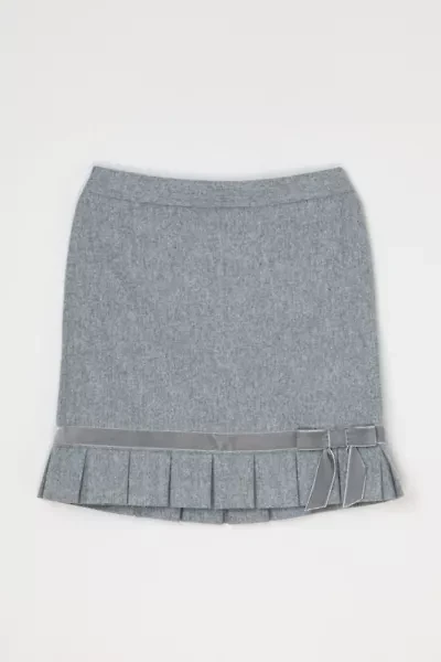 Vintage Y2k Pleated Mini Skirt with Velvet Bow