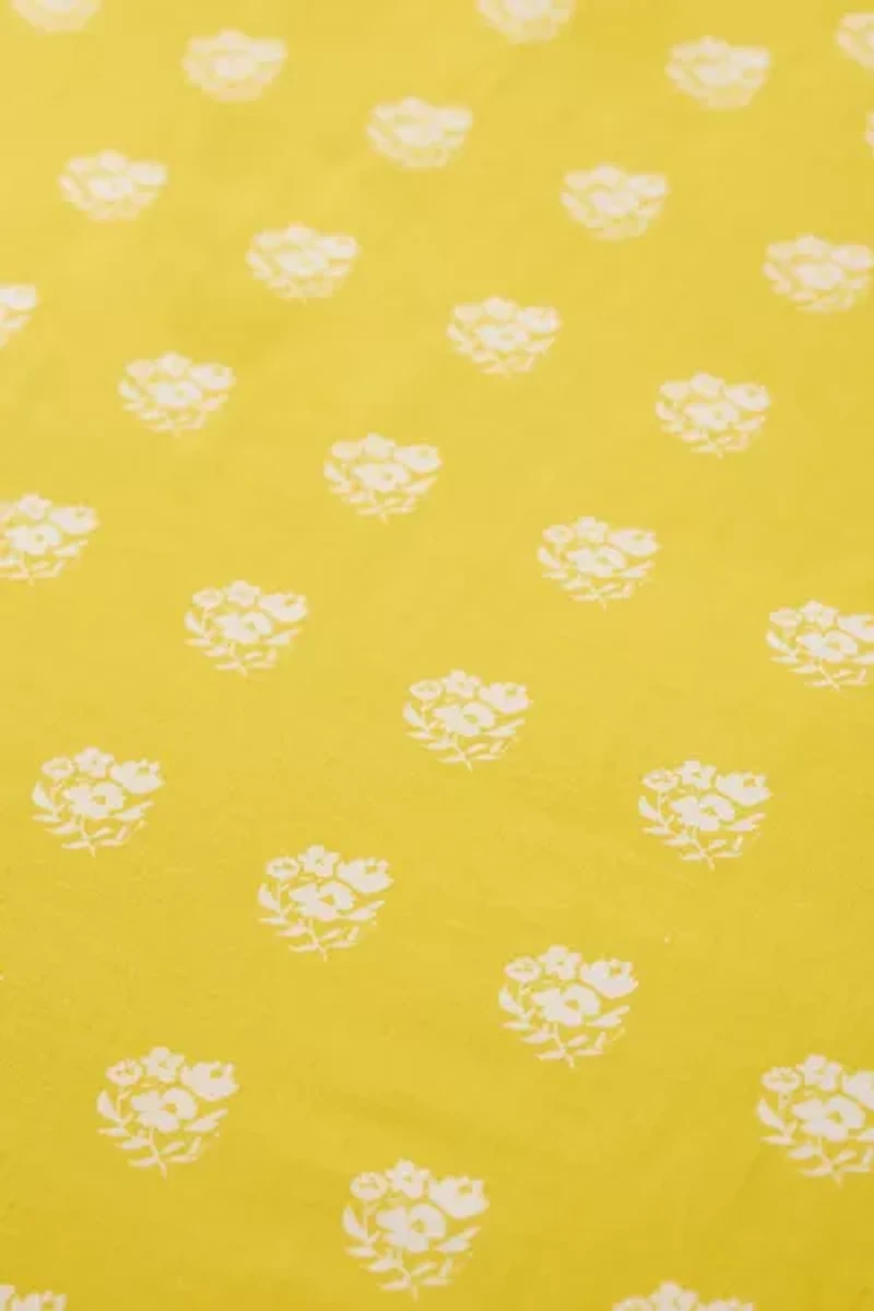Posies On Yellow Brushed Cotton Duvet Cover Set
