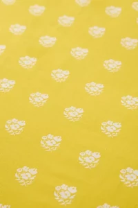 Posies On Yellow Brushed Cotton Duvet Cover Set