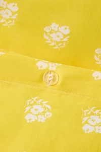 Posies On Yellow Brushed Cotton Duvet Cover Set