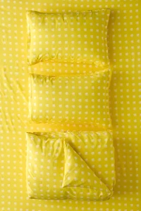 Posies On Yellow Brushed Cotton Duvet Cover Set