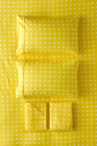 Posies On Yellow Brushed Cotton Sheet Set