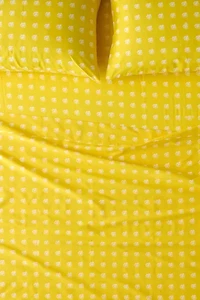 Posies On Yellow Brushed Cotton Sheet Set