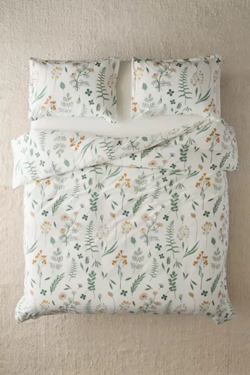 Botanica Patterned Brushed Cotton Duvet Cover Set