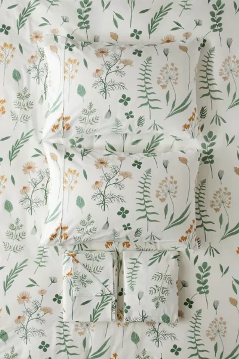 Botanica Patterned Brushed Cotton Sheet Set