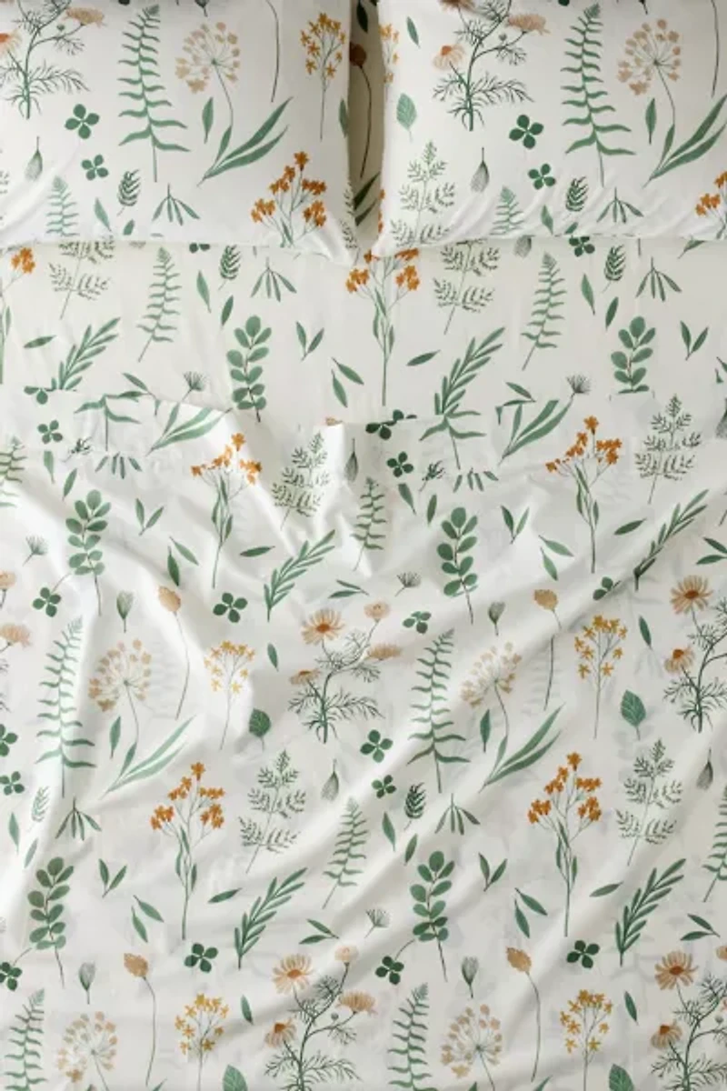 Botanica Patterned Brushed Cotton Sheet Set