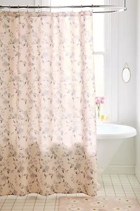 Vintage Style Floral Patterned Shower Curtain