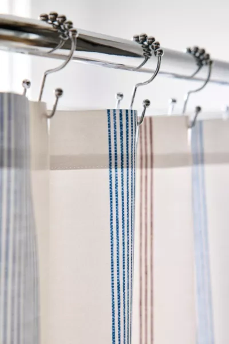 Ivy Striped Patterned Shower Curtain