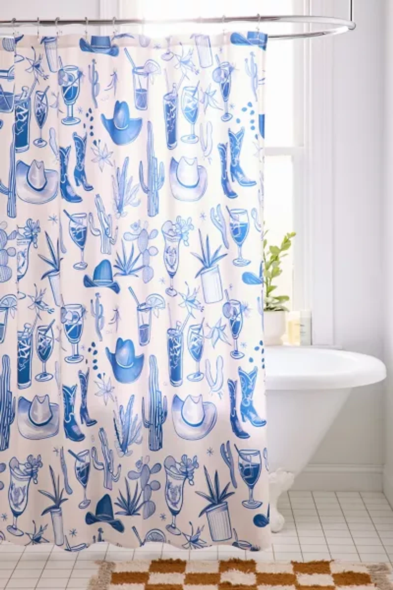 Coastal Cowgirl Patterned Shower Curtain