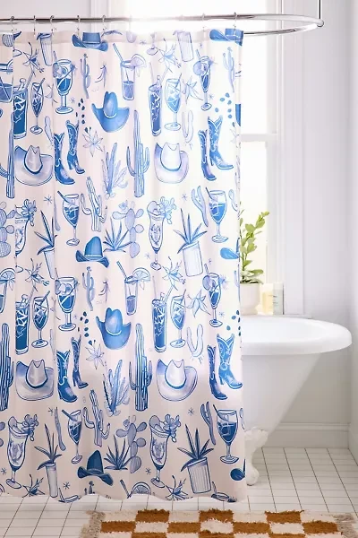 Coastal Cowgirl Patterned Shower Curtain
