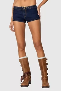 Edikted Ciel Low Rise Denim Micro Shorts