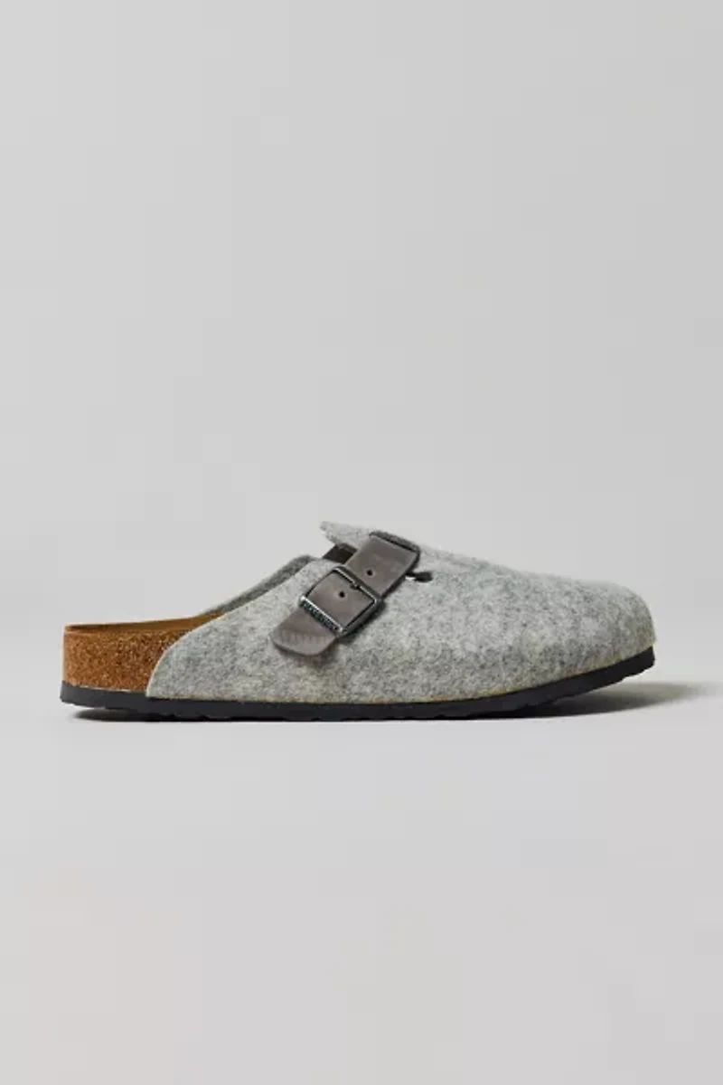 Birkenstock Men's Boston Natural Leather-Felt Clog